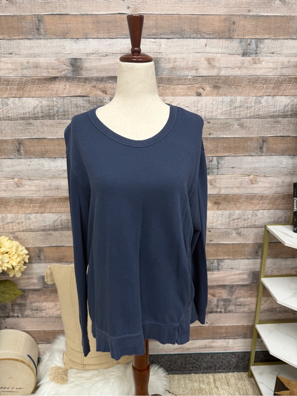 Wilt Navy Long-Sleeve Crewneck Sweatshirt